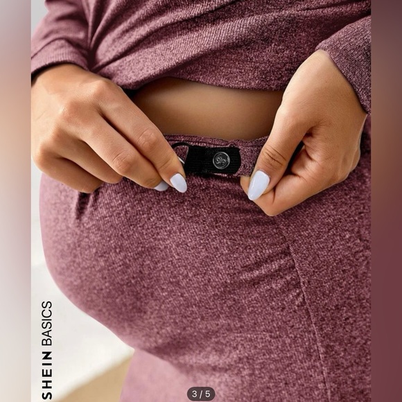 NWT!! Maternity High Neck Drop Shoulder Tee & Skirt Set - Picture 3 of 5